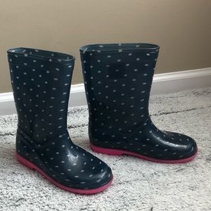 Crazy 8 Polka Dot Rain Boots Excellent Condition